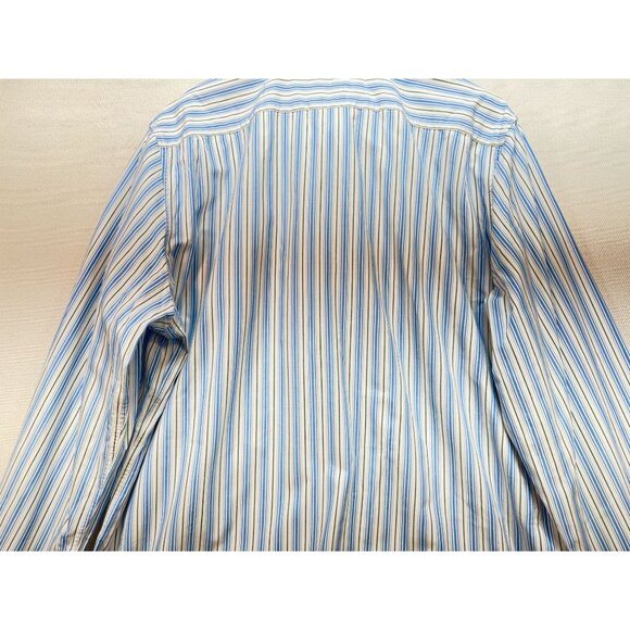 Hollister Mens Button Down Shirt Size XXL Blue White Striped Long Sleeves Casual - Picture 12 of 13